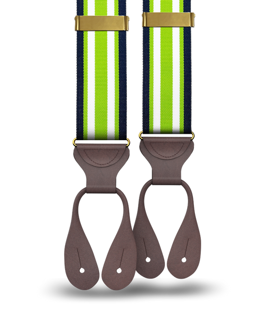 Lakeside Green Stripe Suspenders - KK & Jay Supply Co.