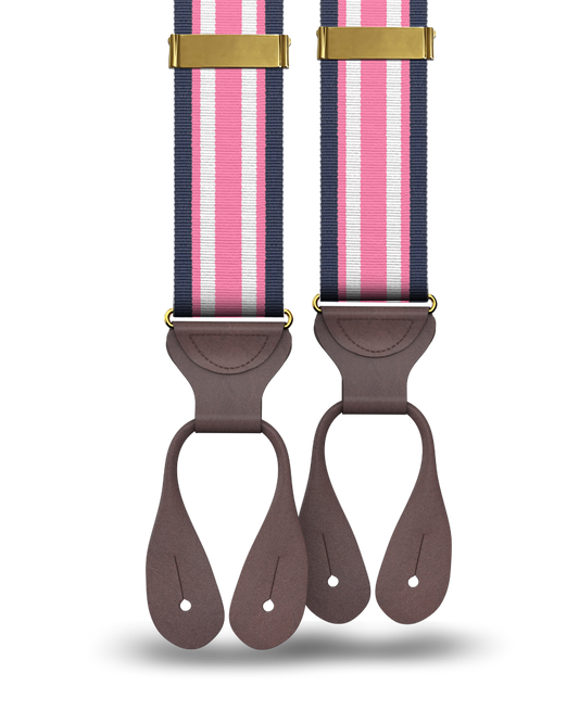 Lakeside Pink Stripe Suspenders - KK & Jay Supply Co.
