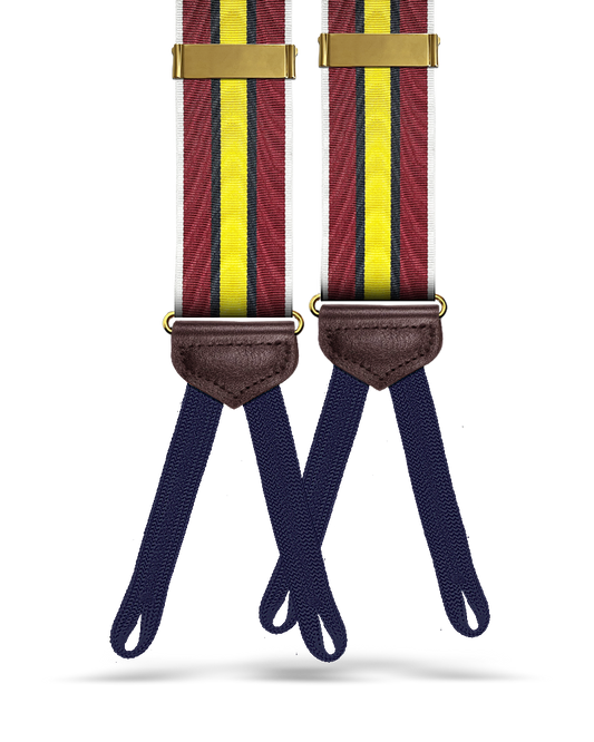 Vintage Larkspur Moire Stripe Suspenders - KK & Jay Supply Co.