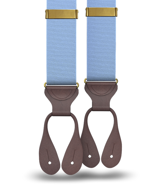 Light Blue Grosgrain Suspenders - KK & Jay Supply Co.