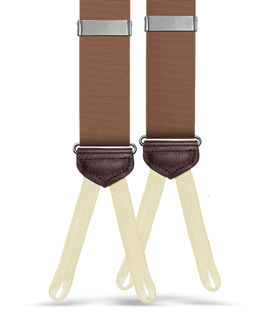 Rivington Solid Grosgrain Suspenders - Light Brown