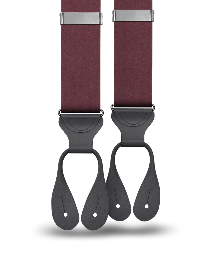 Maroon Silk Suspenders - KK & Jay Supply Co.