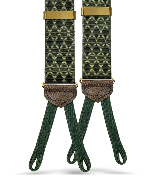 Metropolitan Jacquard Suspenders - Green - KK & Jay Supply Co.
