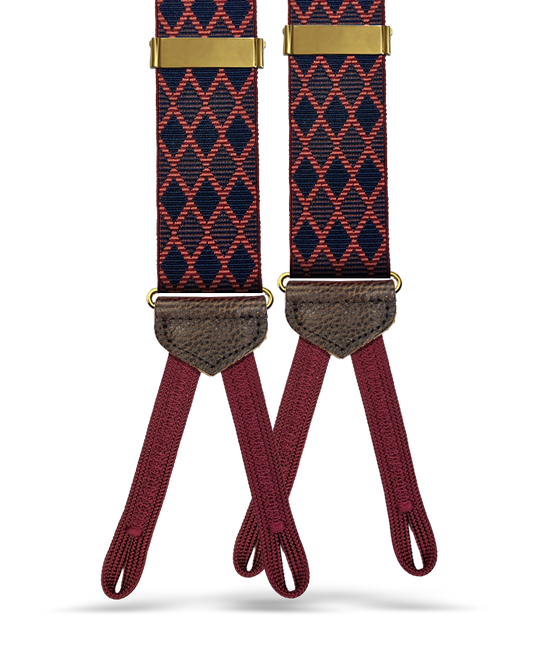 Metropolitan Jacquard Suspenders - Maroon - KK & Jay Supply Co.