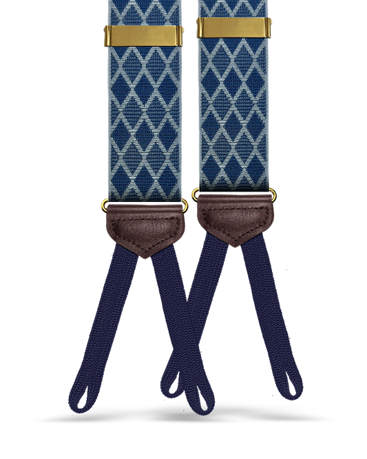 Metropolitan Jacquard Suspenders - Blue - KK & Jay Supply Co.
