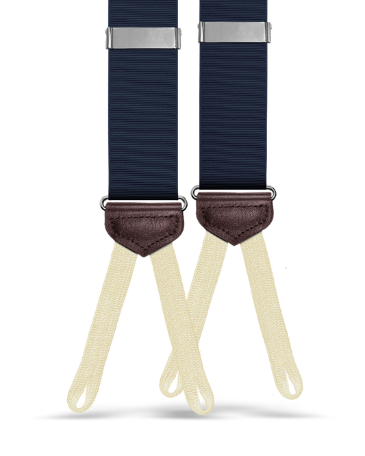 Rivington Solid Grosgrain Suspenders - Navy