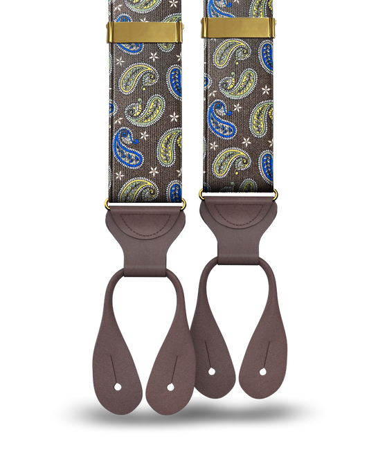 Nepperhan Paisley Suspenders - Brown