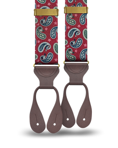 Nepperhan Paisley Suspenders - Red