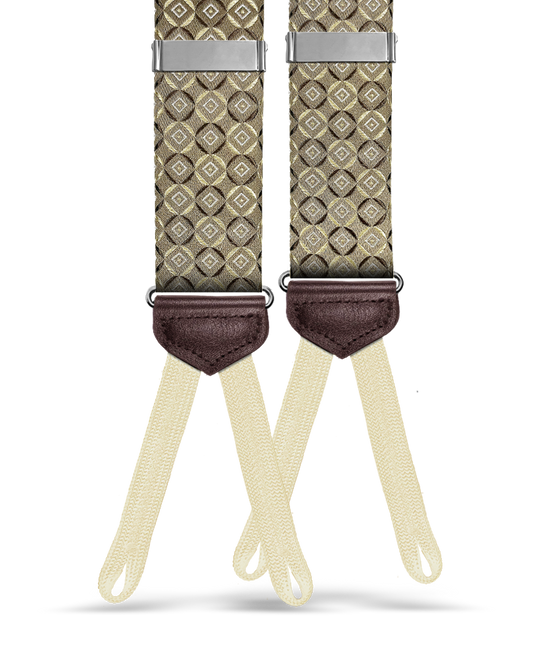 Neptune Khaki Silk Suspenders - KK & Jay Supply Co.
