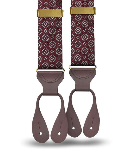 Neptune Maroon Silk Suspenders - KK & Jay Supply Co.