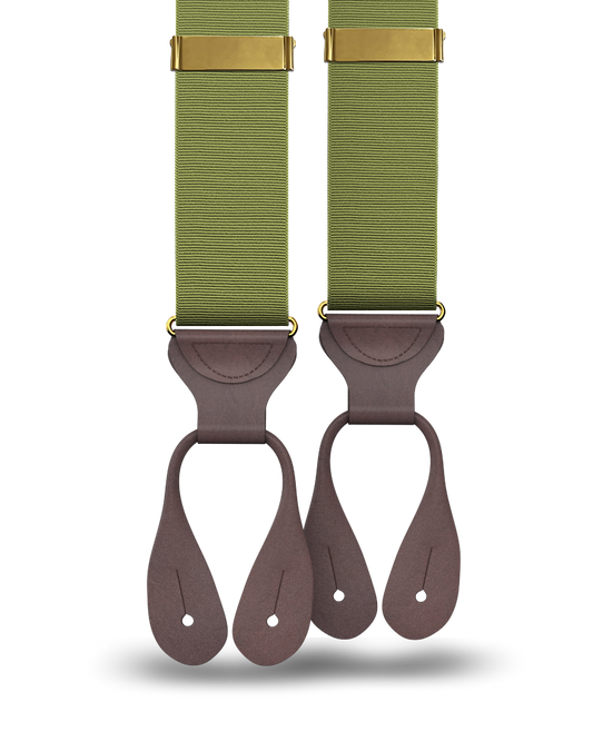Olive Grosgrain Suspenders - KK & Jay Supply Co.