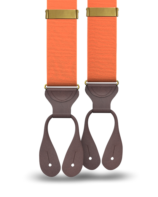 Orange Grosgrain Suspenders - KK & Jay Supply Co.