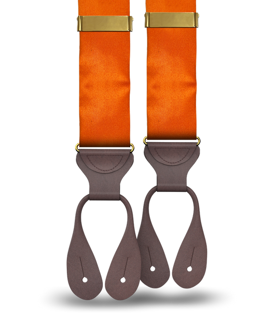 Orange Silk Suspenders - KK & Jay Supply Co.