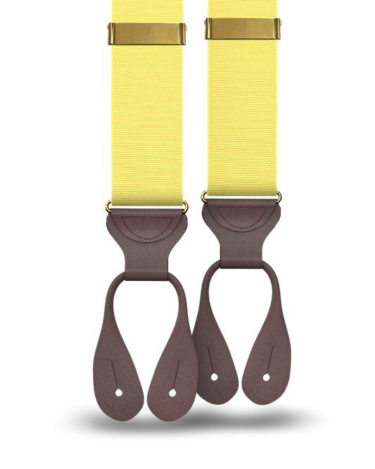 Pale Yellow Grosgrain Suspenders - KK & Jay Supply Co.