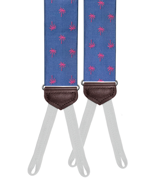 Limited Edition<br>Palmer Blue Silk Suspenders - KK & Jay Supply Co.