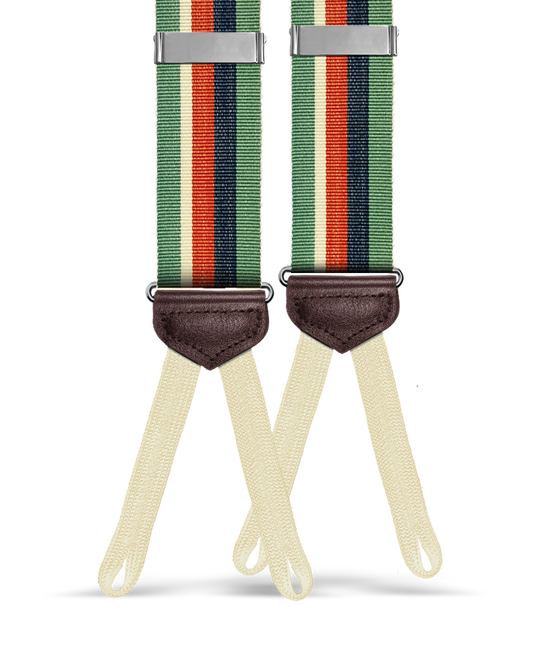 Pelham Green Stripe Suspenders - KK & Jay Supply Co.