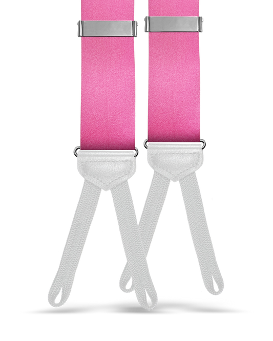 Solid Satin Silk Suspenders - Pink - KK & Jay Supply Co.