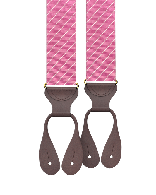Limited Edition<br>Pinson Stripe Pink Suspenders - KK & Jay Supply Co.