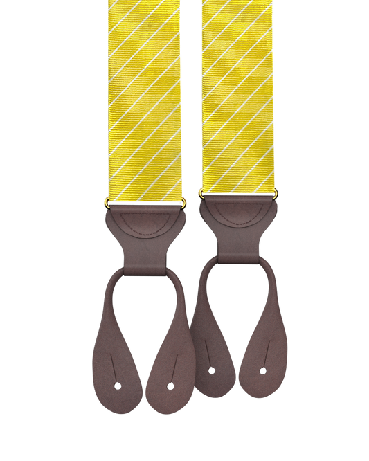 Limited Edition<br>Pinson Stripe Yellow Suspenders - KK & Jay Supply Co.
