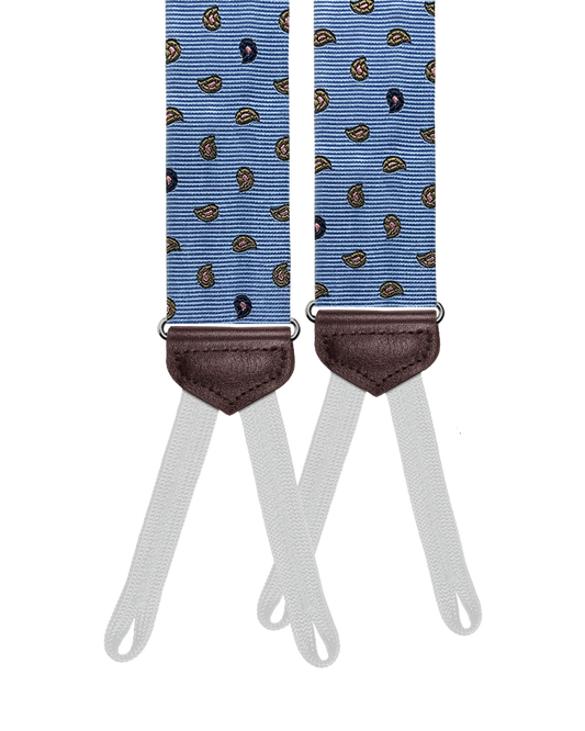 Limited Edition<br>Rumsey Blue Silk Suspenders - KK & Jay Supply Co.
