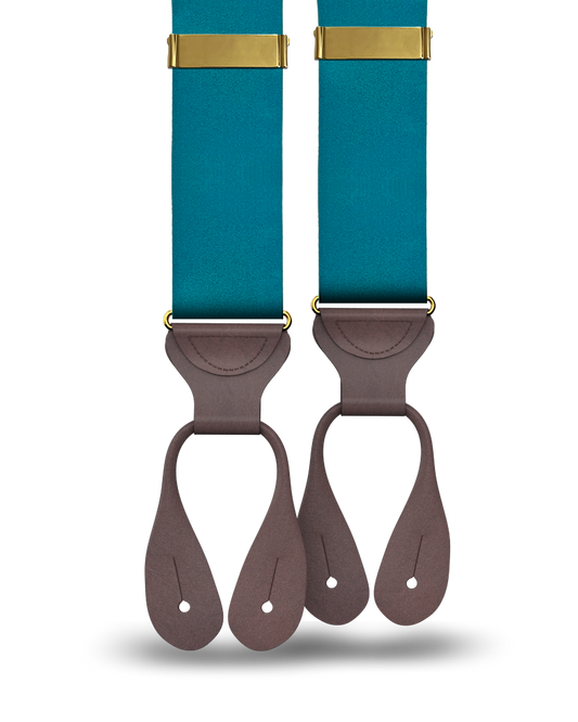 Teal Silk Suspenders - KK & Jay Supply Co.