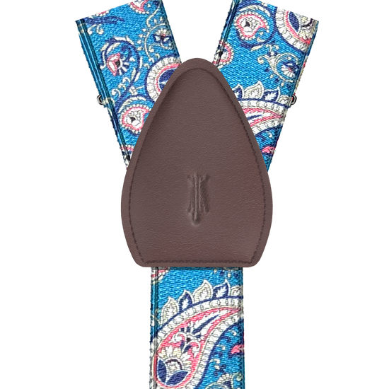 Van Cortlandt Aqua Paisley Shirttail Garters - KK & Jay Supply Co.