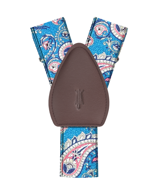 Van Cortlandt Aqua Paisley Shirttail Garters - KK & Jay Supply Co.