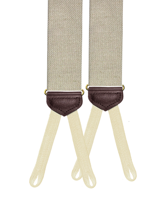 Limited Edition<br>Willow Silk Linen Suspenders - Beige - KK & Jay Supply Co.