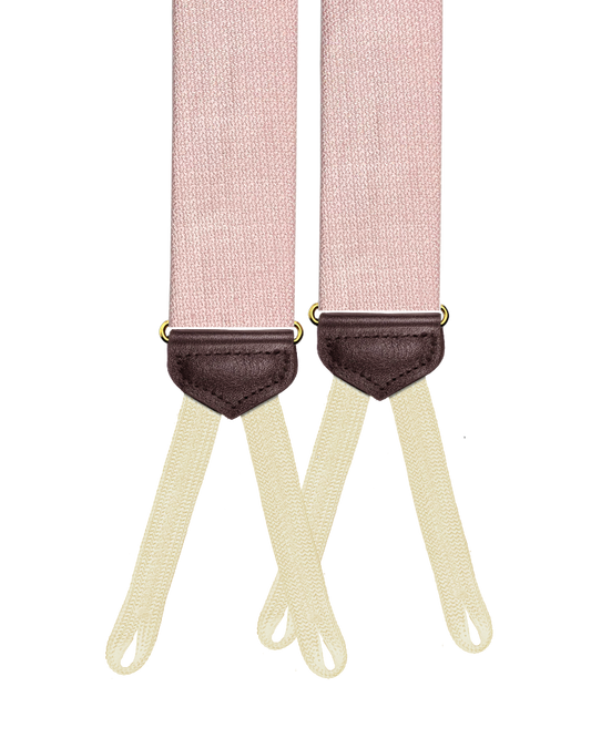 Limited Edition<br>Willow Silk Linen Suspenders - Pink - KK & Jay Supply Co.