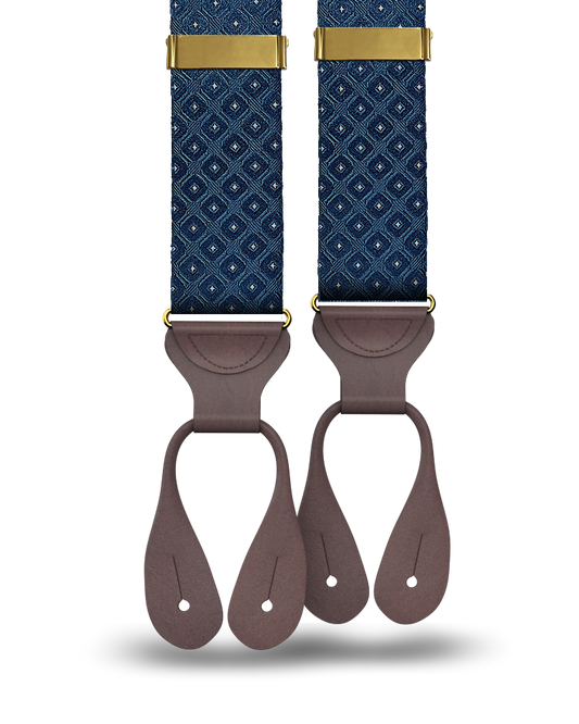 Yates Emerald Blue Silk Suspenders - KK & Jay Supply Co.