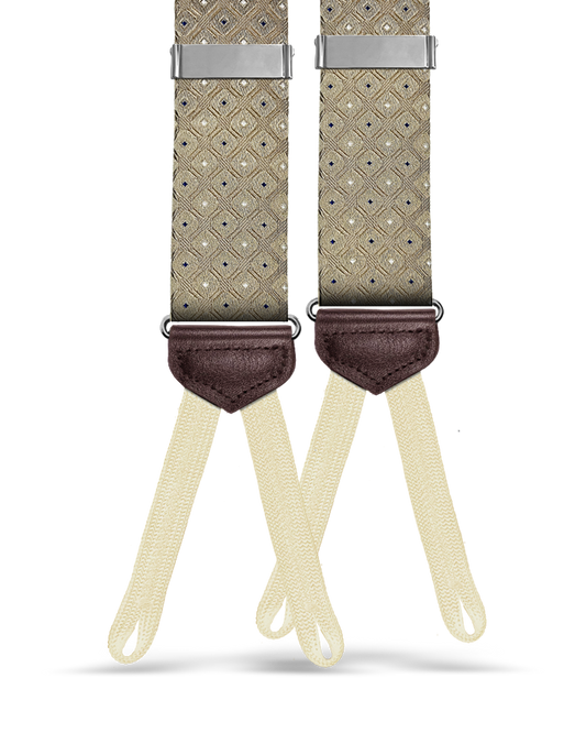 Yates Khaki Silk Suspenders - KK & Jay Supply Co.