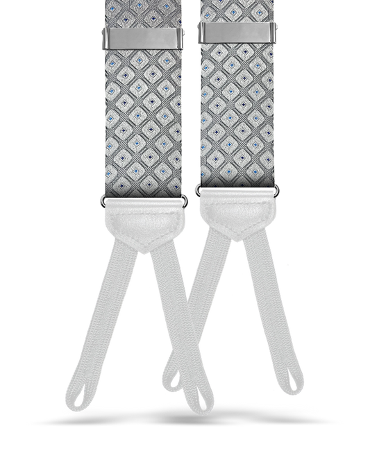 Yates Silver Silk Suspenders - KK & Jay Supply Co.