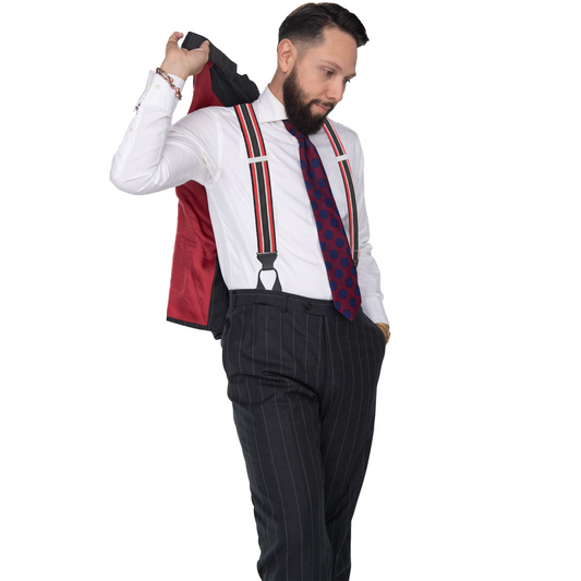 Astor Stripe Suspenders - KK & Jay Supply Co.