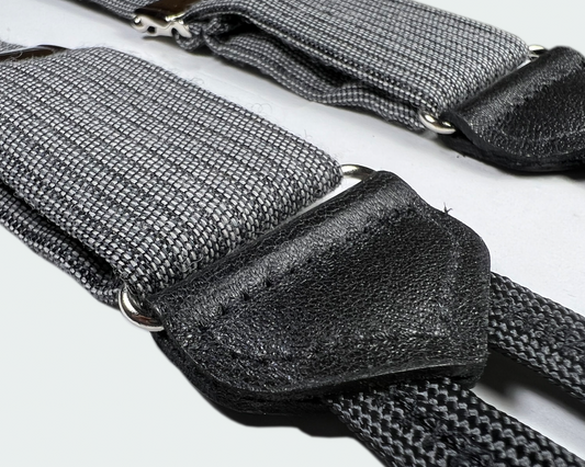 Limited Edition<br>Bingham Grey Wool Suspenders - KK & Jay Supply Co.