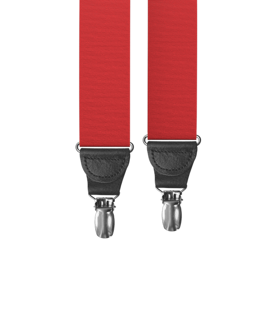 Cranberry Grosgrain Clip-on Suspenders - KK & Jay Supply Co.