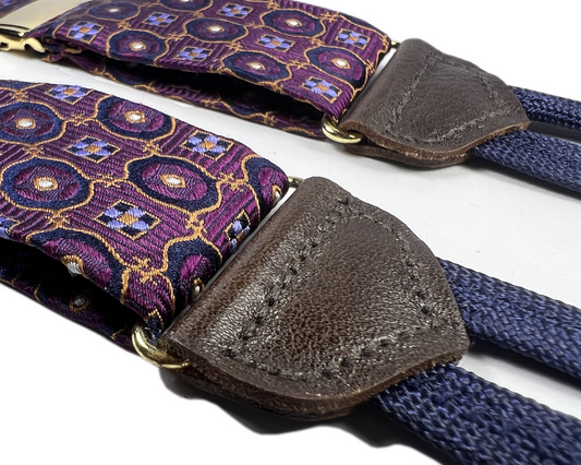 Limited Edition<br>Crowninshield Purple Silk Suspenders - KK & Jay Supply Co.