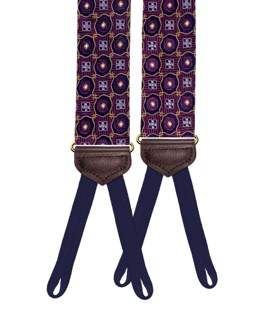 Limited Edition<br>Crowninshield Purple Silk Suspenders - KK & Jay Supply Co.