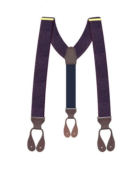 *New Limited Edition<br>Herringbone Maroon Suspenders - KK & Jay Supply Co.