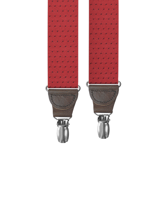 Jackson Dot Red Clip-on Suspenders - KK & Jay Supply Co.