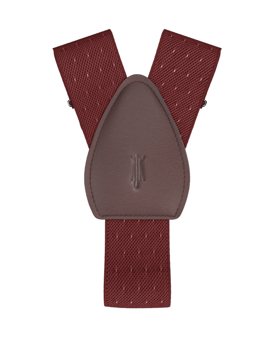 Jackson Dot Maroon White Shirttail Garters - KK & Jay Supply Co.