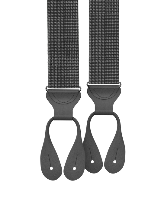 Pre-Order: Limited Edition<br>Glen Check Black Suspenders - KK & Jay Supply Co.