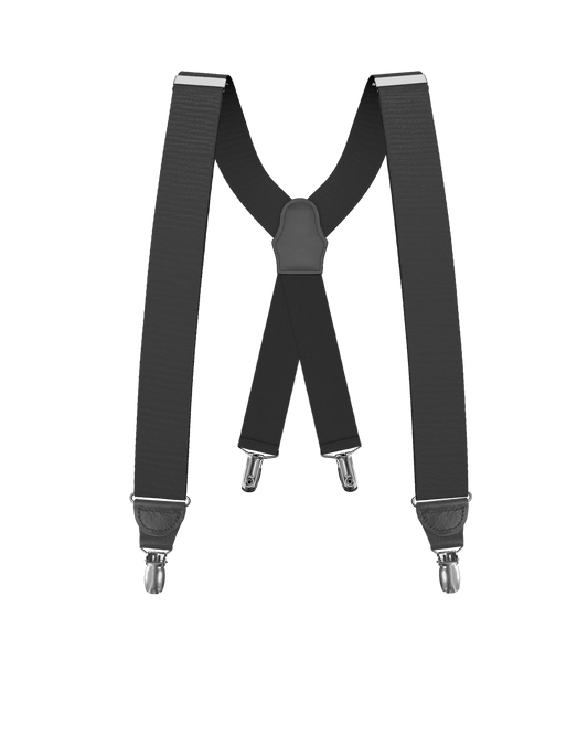 Black Grosgrain Clip-on Suspenders - KK & Jay Supply Co.