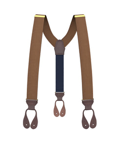 Light Brown Grosgrain Suspenders - KK & Jay Supply Co.