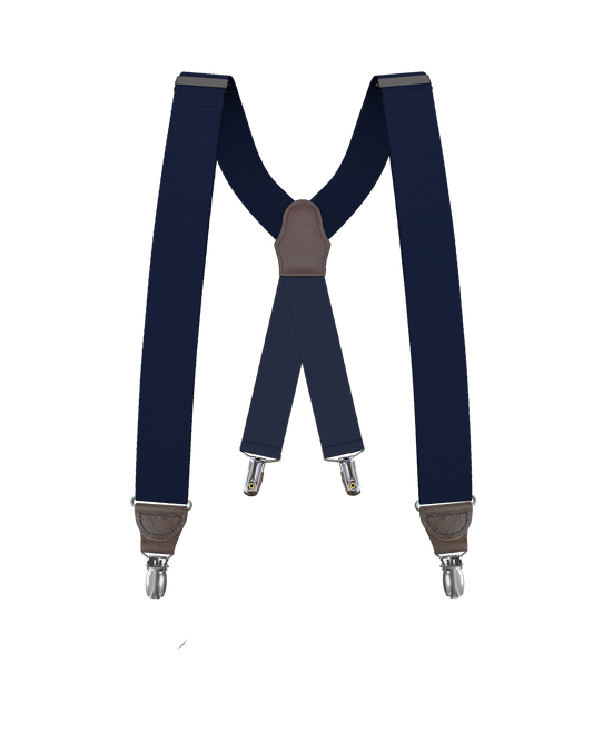 Navy Grosgrain Clip-on Suspenders - KK & Jay Supply Co.