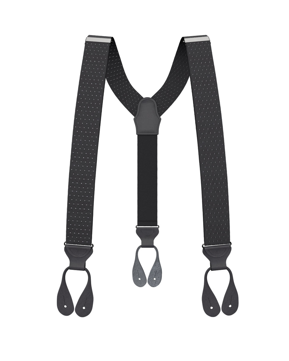 KK & Jay Supply Co. Jackson Dot Black Suspenders