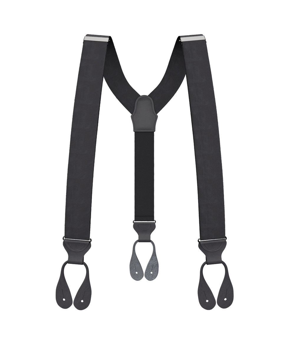 HOLD'EM 100% Silk Suspenders for Men Clip End Dress Tuxedo Suspender Made  in USA
