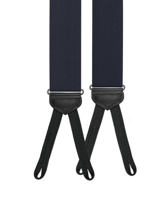 Navy Silk Braided End Suspenders - KK & Jay Supply Co.