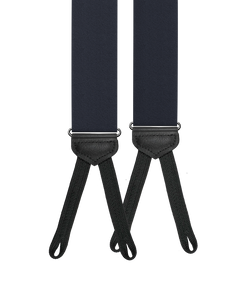 Navy Silk Braided End Suspenders - KK & Jay Supply Co.