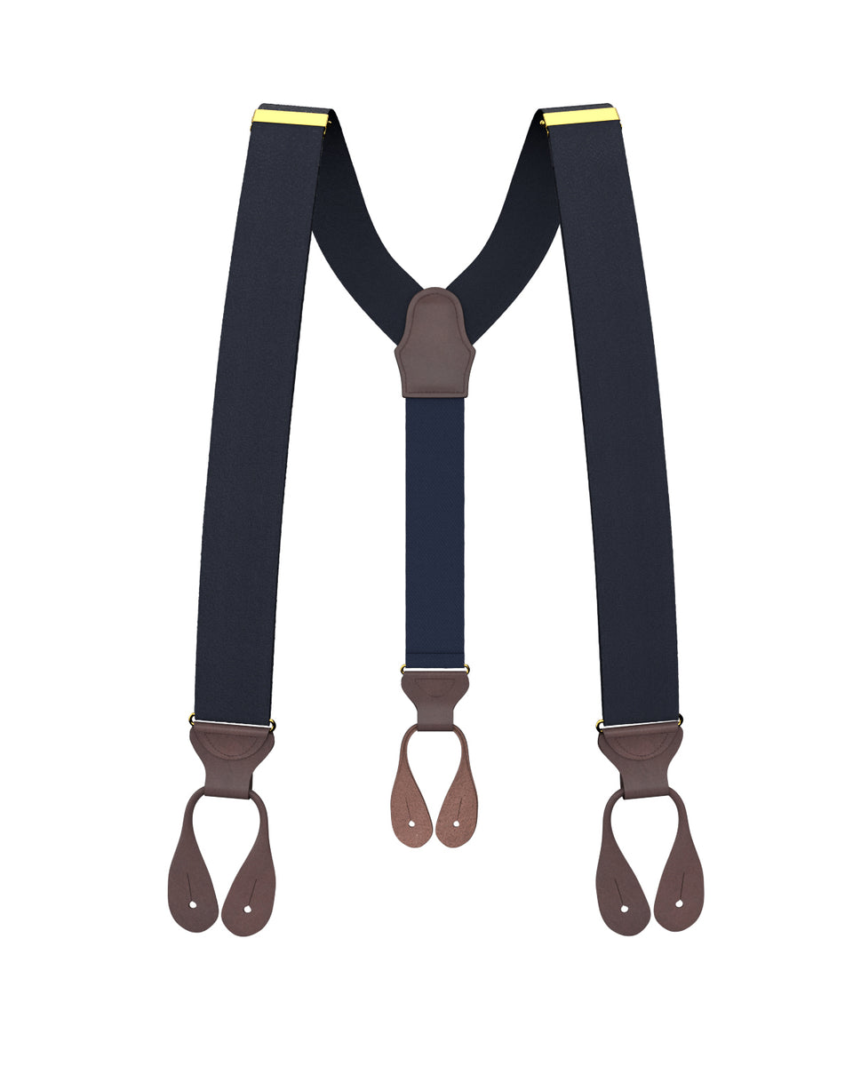 Premium Suspenders  How to attach Suspender buttons to pants? Suspenders  can be attached to trousers in two ways. One can make use of the clips,  that allows you to attach the