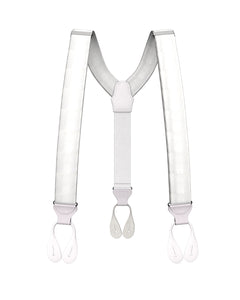 White Silk Suspenders - KK & Jay Supply Co.